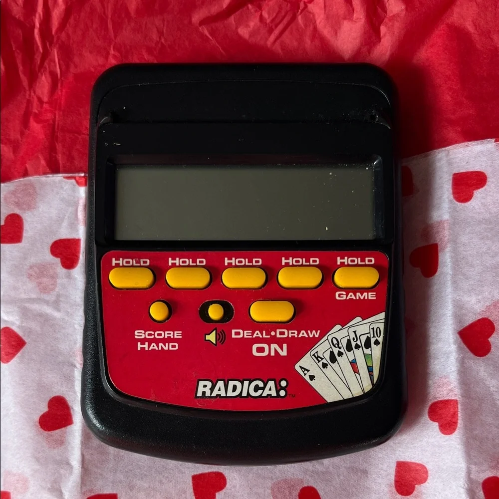 RADICA Portable Electronic Poker Handheld - Black and Red
